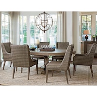 Seven Piece Dining Set with Atwell Table and Brandon Woven Chairs