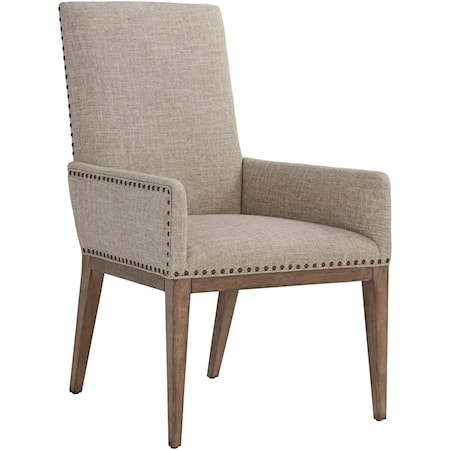 Devereaux Upholstered Arm Chair in Berwick Tan Fabric