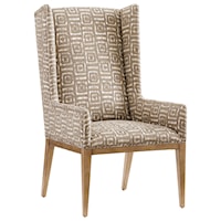 Milton Host Chair with Nailhead Studs and Custom Fabric