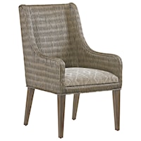 Brandon Woven Rattan Arm Chair with Custom Fabric Cushion