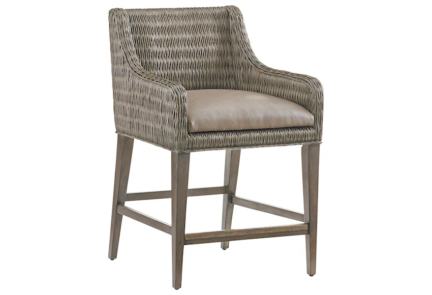 Cypress Point Turner Woven Counter Stool by Tommy Bahama Home at Baer's Furniture