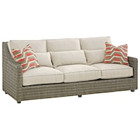 Hayes Woven Wicker Sofa with Additional Pillows for Back Support
