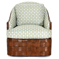 Nagano Swivel Chair with Patterned Rattan Frame