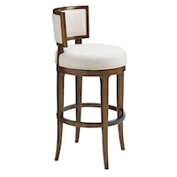 Macau Swivel Bar Stool in Ivory