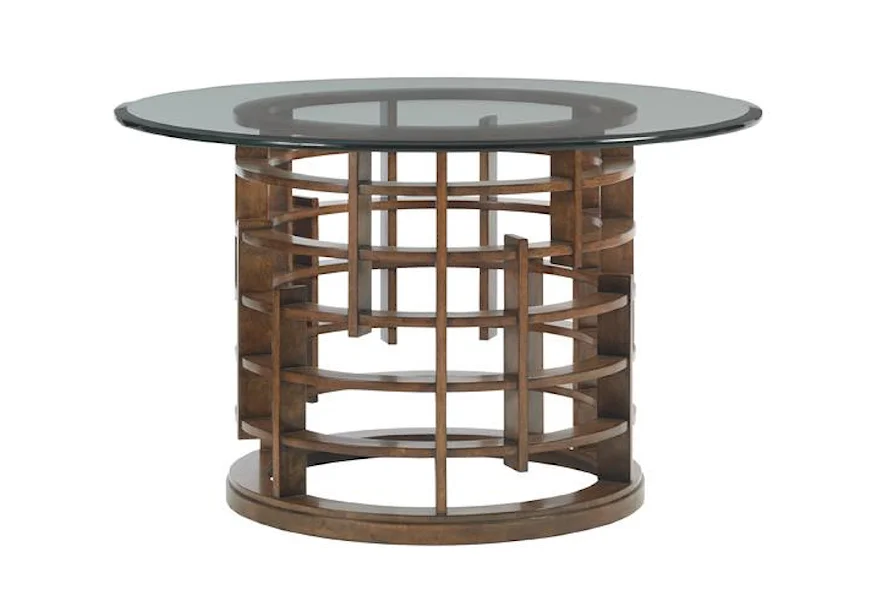 Island Fusion Meridien Dining Table with 54" Glass Top by Tommy Bahama Home at Baer's Furniture