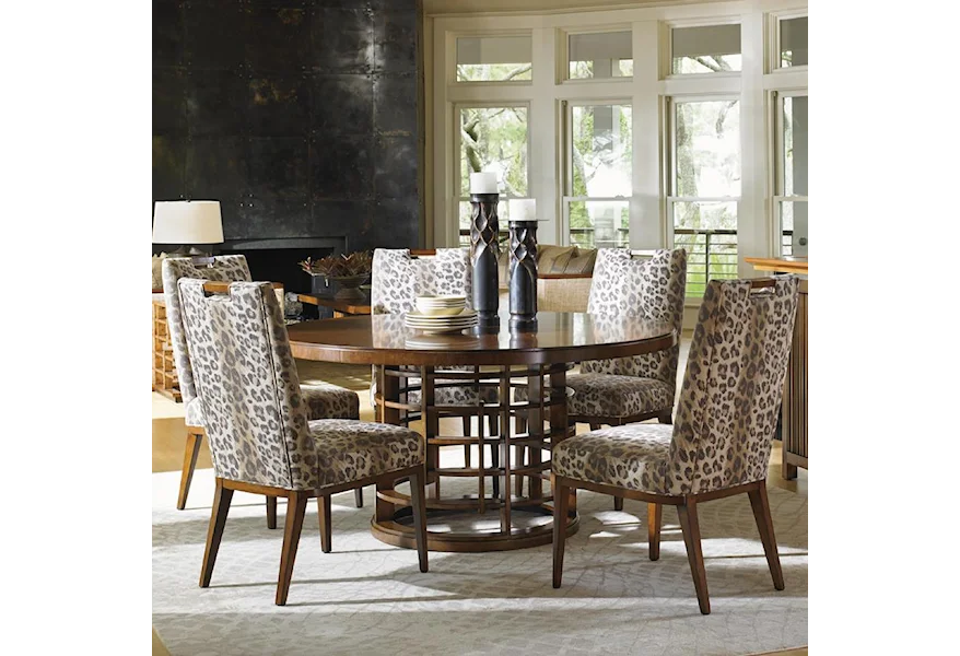 Island Fusion Meridien Dining Table and Side Chair Set by Tommy Bahama Home at Baer's Furniture