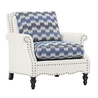 Traditional Belgrave Chair with Decorative Nailheads and Turned Wood Feet