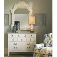 8 Drawer Elbow Beach Dresser and Woven Raffia Sandys Mirror