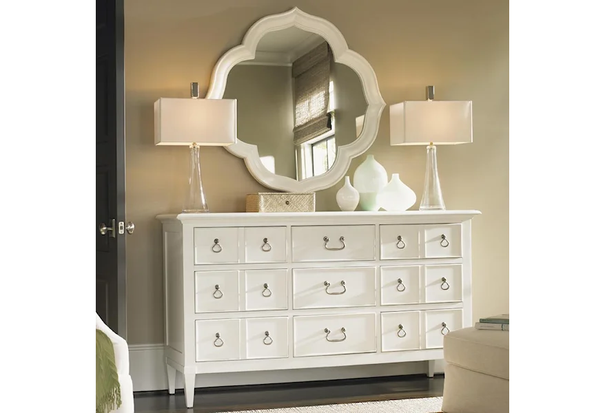 Ivory Key Grotto Isle Dresser & Paget Mirror by Tommy Bahama Home at Baer's Furniture