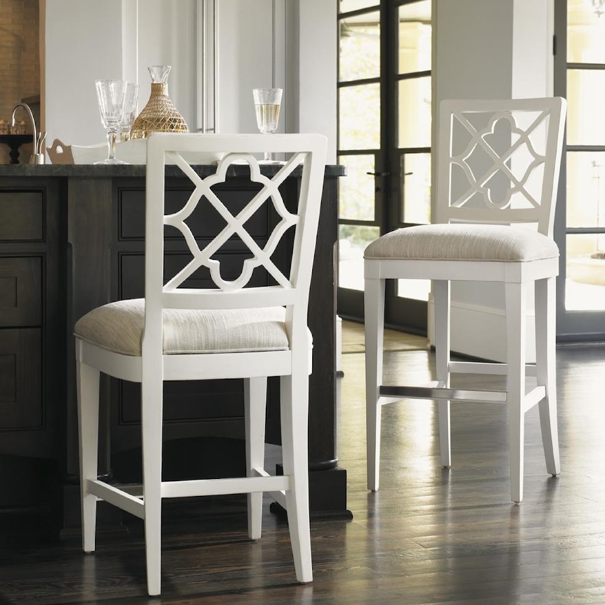 Tommy Bahama Home Ivory Key <b> Customizable </b> Newstead Counter Stool