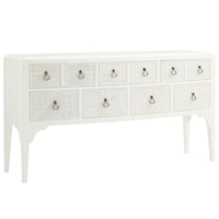 7 Drawer Spanish Point Sideboard with Woven Raffia Drawer Fronts