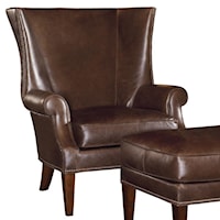 Marissa Wing Chair with Tight-Rolled Arms and Nailhead Border