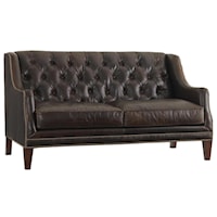 Sloane Tufted Settee with Nailhead Trim