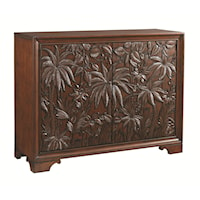 Balboa Tropical Carved Door Chest with 11 Shelves