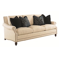 Shoal Creek Sofa with Turned Legs and Nailhead Border