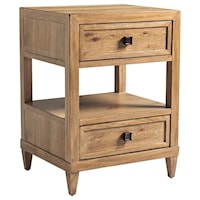 Reston Two Drawer Nightstand with Open Storage