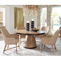 Five Piece Dining Set with Weston Table and Keeling Banana Leaf Chairs