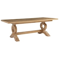 Farmington Rectangular Trestle Dining Table with Two Table Extension Leaves
