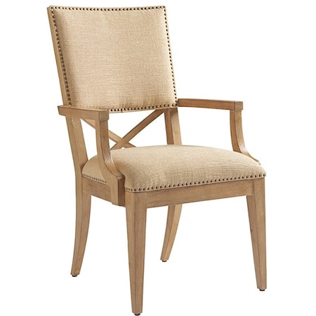 Alderman Upholstered Arm Chair in Ellerston Maize Fabric