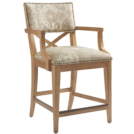Sutherland Upholstered Counter Stool in Custom Fabric