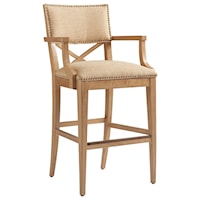 Sutherland Upholstered Bar Stool in Ellerston Maize Fabric