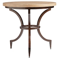 Flemming Round Metal End Table with Wood Top