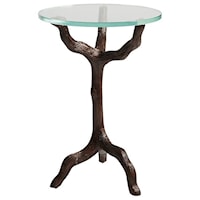 Trieste Contemporary Twig-Shaped Accent Table with Glass Top