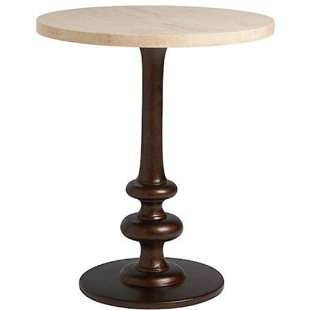 Marshall Stone Top Round End Table