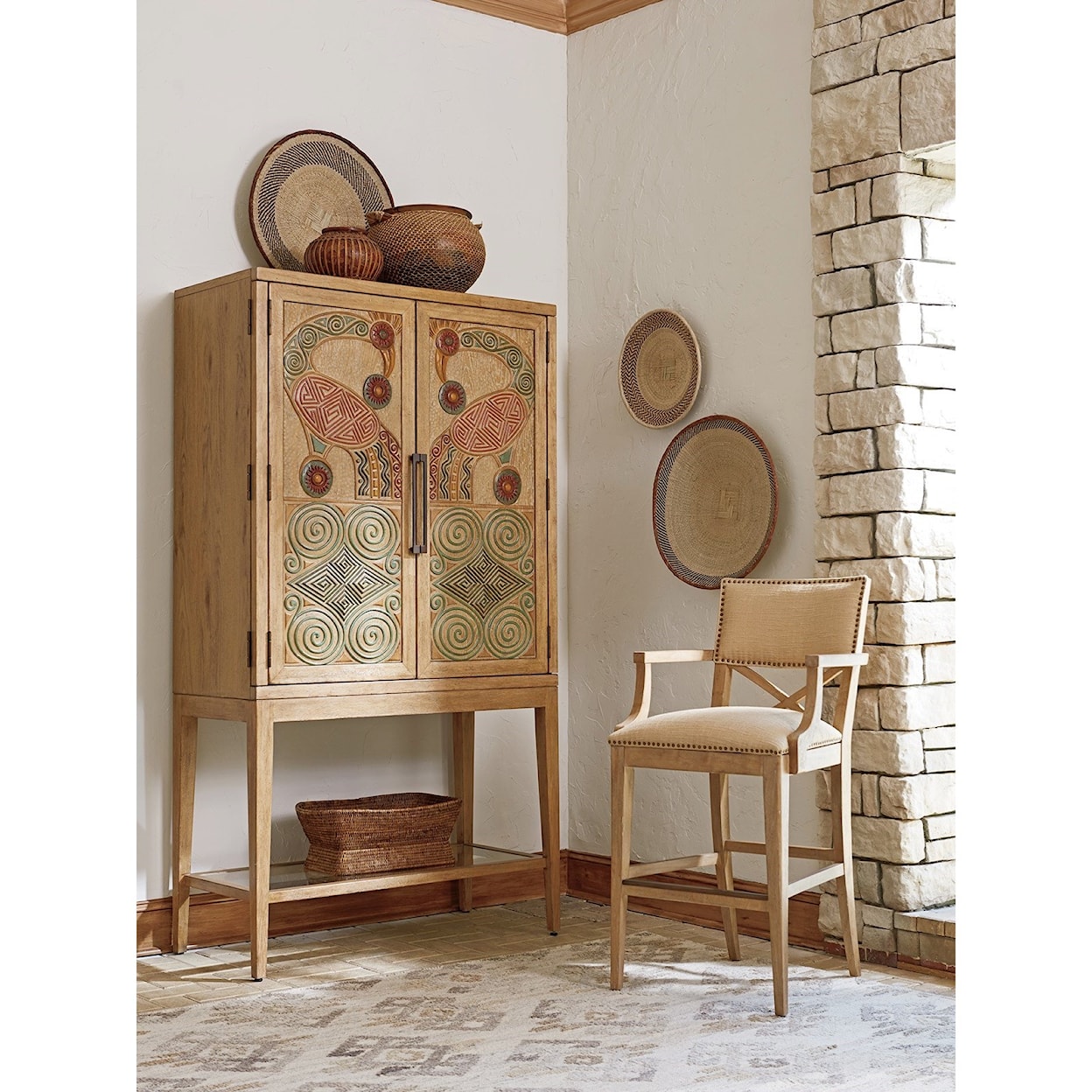 Tommy Bahama Home Los Altos Cameroon Bar Cabinet