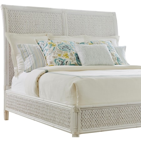 King Siesta Key Woven Headboard with Rattan & Banana Leaf