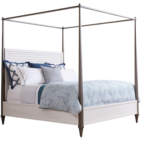 Coral Gables Queen Poster Bed with Removable Canopy