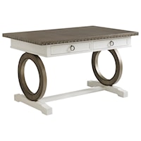 Sawgrass Two-Tone Bistro Table with Burnished Pewter  Detail