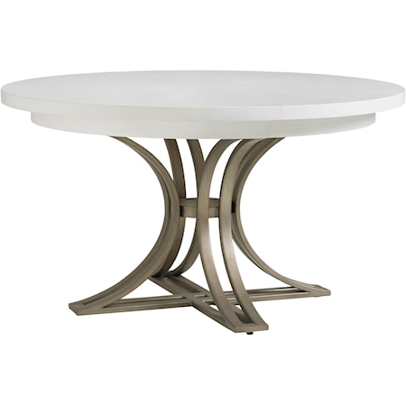 Savannah 54 Inch Round Dining Table with Metal Base