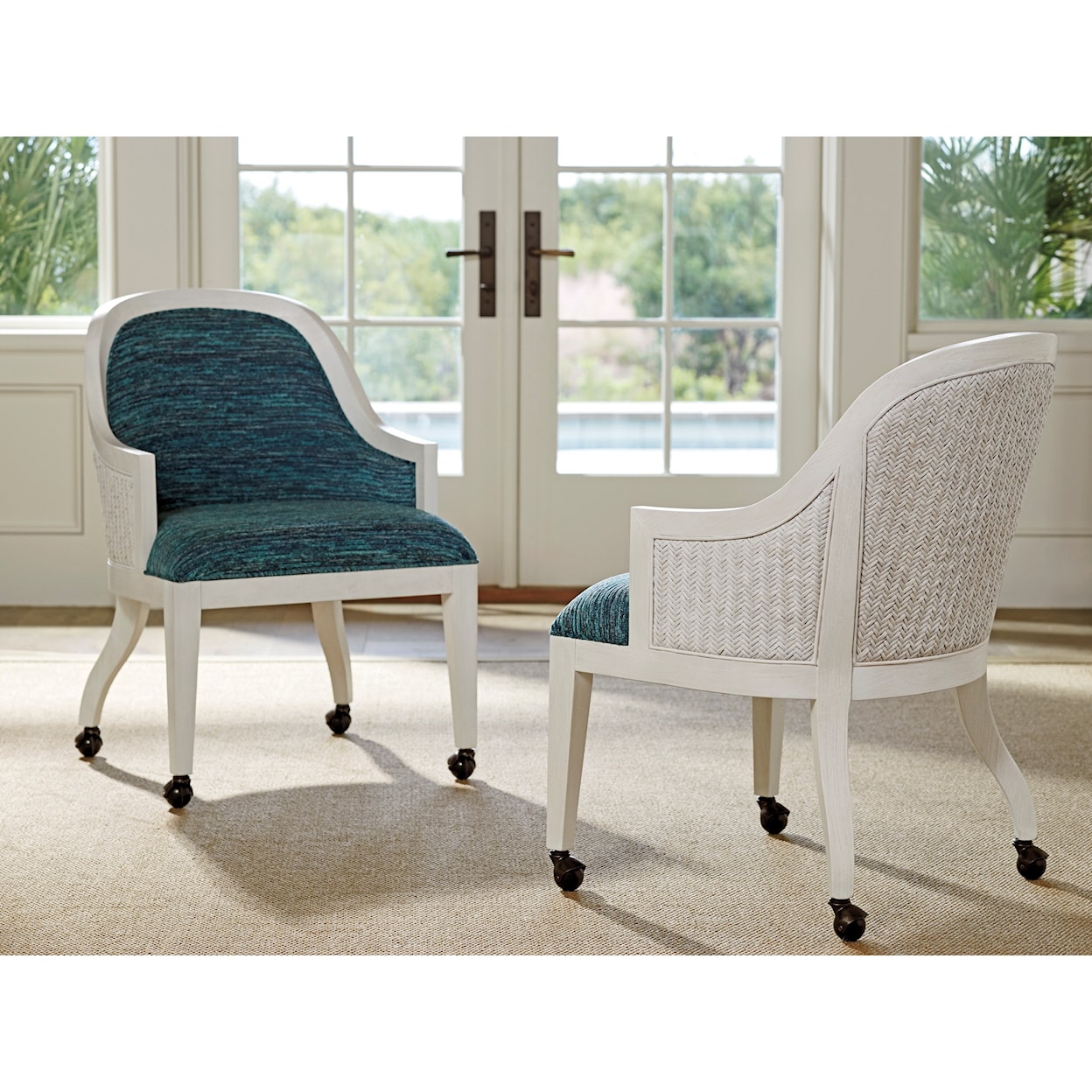 Tommy Bahama Home Ocean Breeze Bayview Arm Chair With Casters