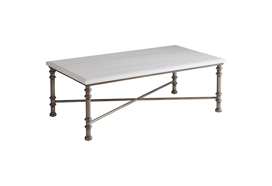 Ocean Breeze Flagler Rectangular Marble Top Cocktail Tabl by Tommy Bahama Home at Wayside Furniture & Mattress