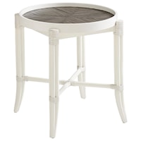 Neptune Two Tone Round End Table with Crushed Bamboo Top
