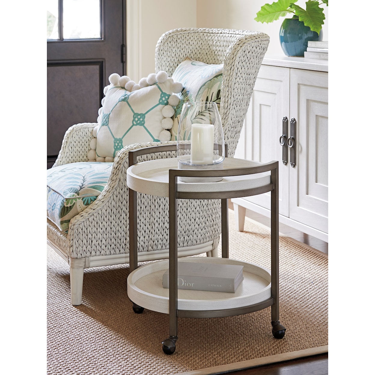 Tommy Bahama Home Ocean Breeze Osprey Cart End Table