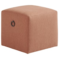 Jupiter Square Accent Ottoman with Casters and Pewter Ring Pull