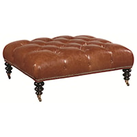 Victoria Traditional Styled Cocktail Ottoman with Tufted Seat