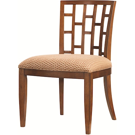 Quick Ship Lanai Side Chair with Geometric Pattern