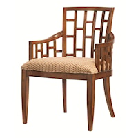 Quick Ship Lanai Arm Chair with Geometric Pattern