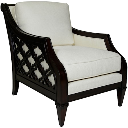 Bay Club Chair with Quatrefoil Design Sides