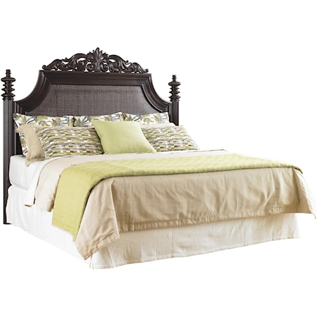 Queen-Size Harbour Point Headboard with Rattan Panel