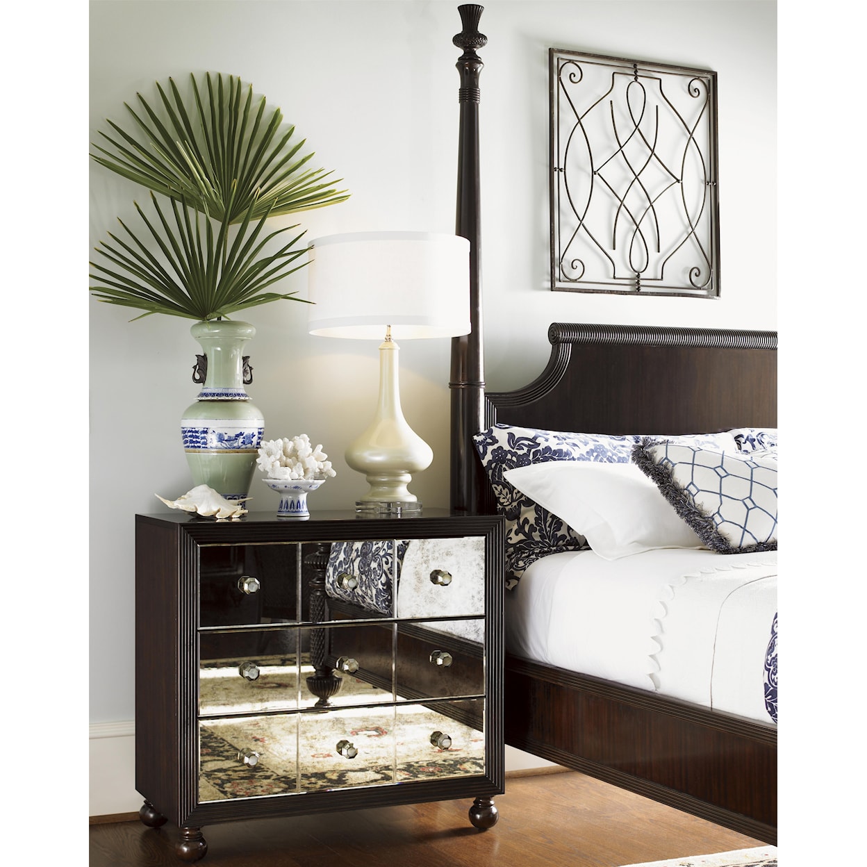 Tommy Bahama Home Royal Kahala Starlight Mirrored Nightstand