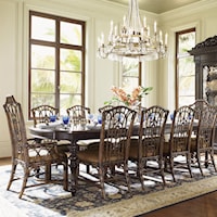 Eleven-Piece Islands Edge Dining Table & Pacific Rim Chairs Set