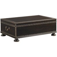 Two-Drawer Sunset Cay Cocktail Table with Patterned Nailhead Trim