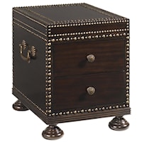 Two-Drawer Sunset Cay Lamp Table with Patterned Nailhead Trim