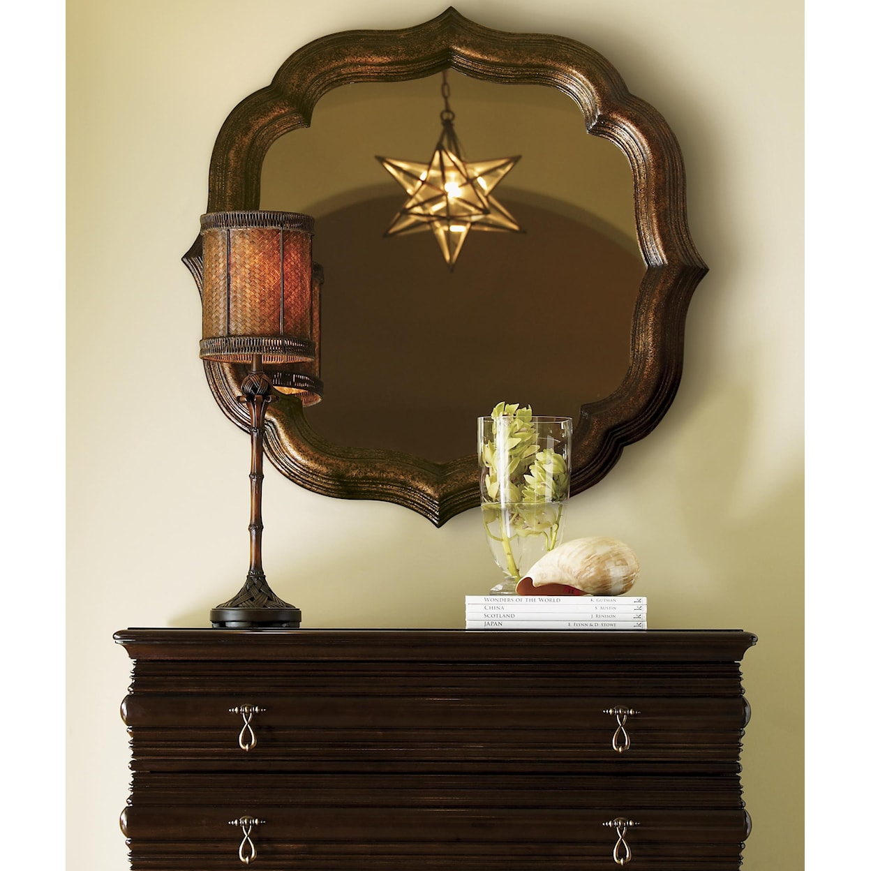 Tommy Bahama Home Royal Kahala Lotus Blossom Mirror