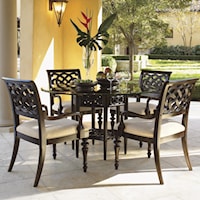 Five-Piece 54" Sugar and Lace Table with Molokai Chairs Set
