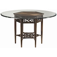 Sugar and Lace Table with 54-Inch Round Glass Top